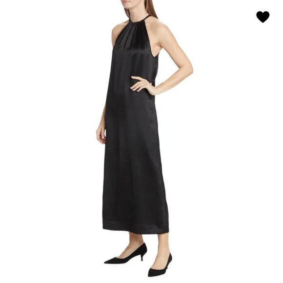Loulou Studio Morene Silk-Blend Halter-Neck Midi-Dress in Black NWT - Picture 1 of 13